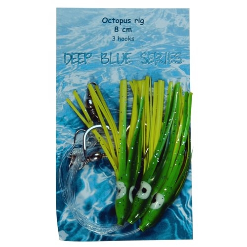 Deep Blue Octopus Rig 12cm Geel/Groen